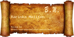 Barinka Meliton névjegykártya